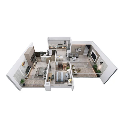 Shaligram Sky Kiwale 2 BHK Floor Plan Image